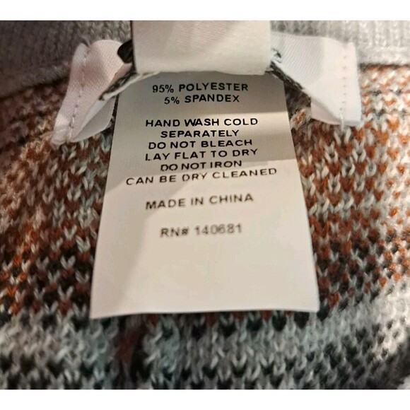 Unique Vintage Fair Isle Grey Foxes Pajama Pants Leggings Women's L 10-12 NWT - Picture 9 of 9